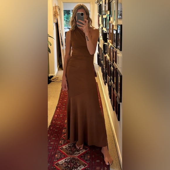 Zara NWT Asymmetrical Sleeveless Maxi Ruched Bodycon Contoured Fishtail Dress - Picture 5 of 16